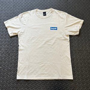 ONLY NY Block Logo T-Shirt / Medium / Cream & Blue